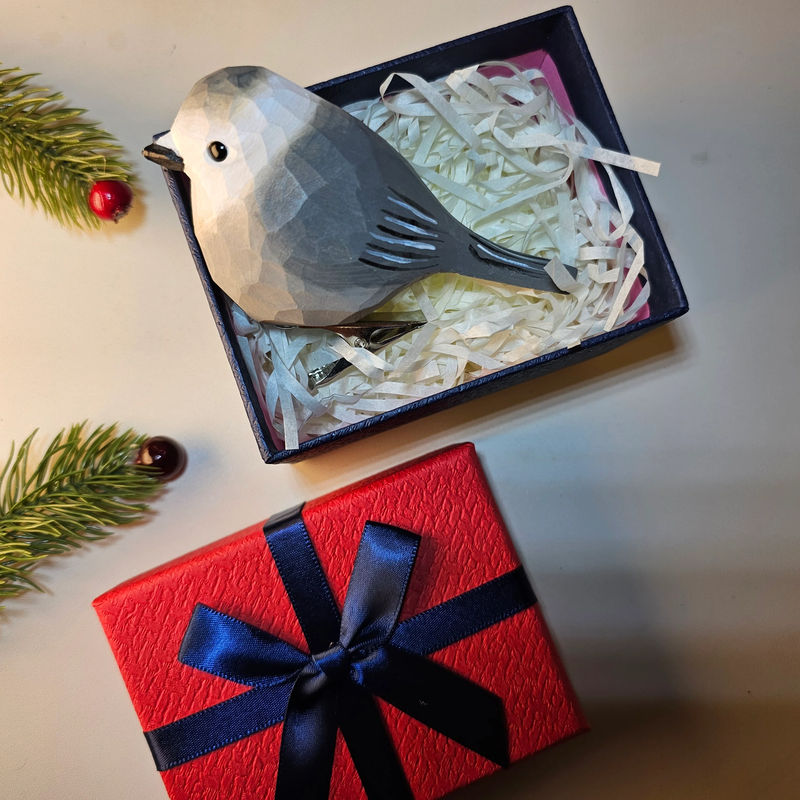 Clip-on Bird Ornaments With Gift Box Packing - Style:Canada Jay