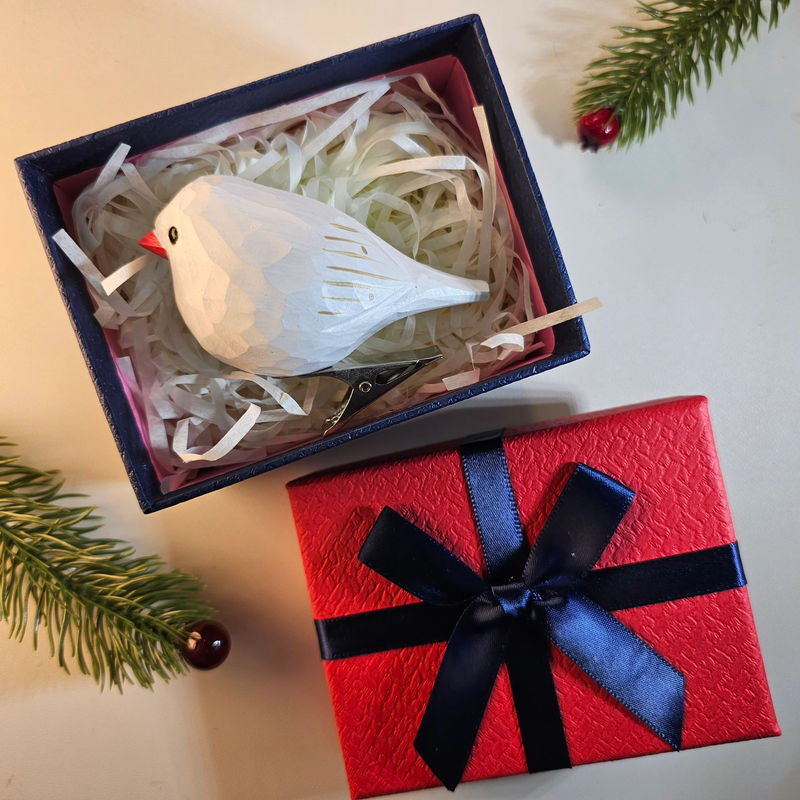 Clip-on Bird Ornaments With Gift Box Packing - Style:Zebra Finch-C