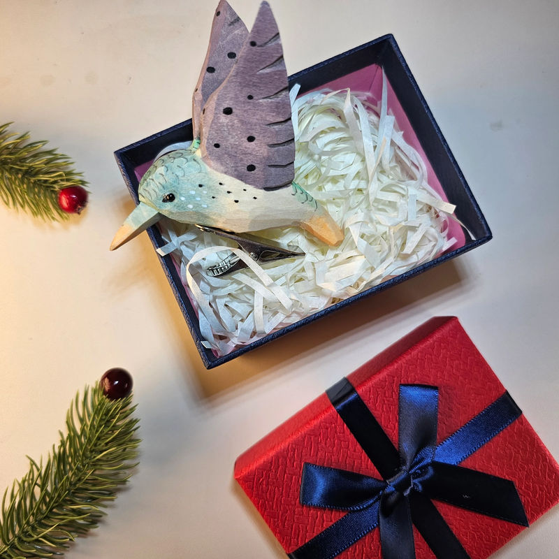 Clip-on Bird Ornaments With Gift Box Packing - Style:Humming bird_B