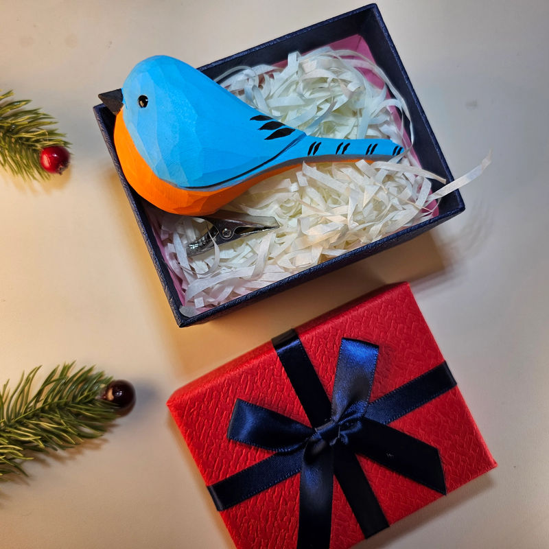 Clip-on Bird Ornaments With Gift Box Packing - Style:Eastern Bluebird