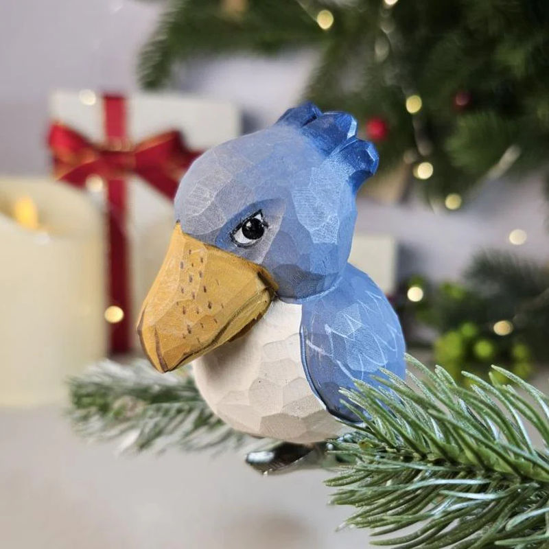 Shoebill Wooden Clip-on Christmas Tree Ornament - Style:Shoebill - Standard