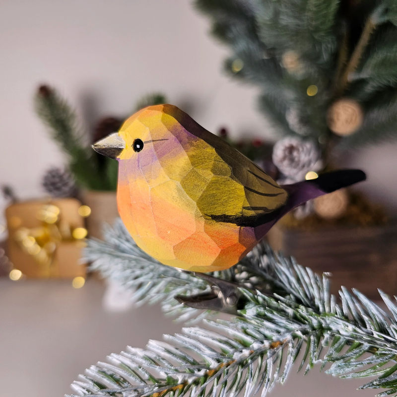 White-BrowedTit-Warbler Bird Clip-on Ornament