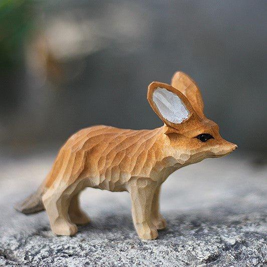 Fennec Fox Sculpted Hand-Painted Animal Wood Figure