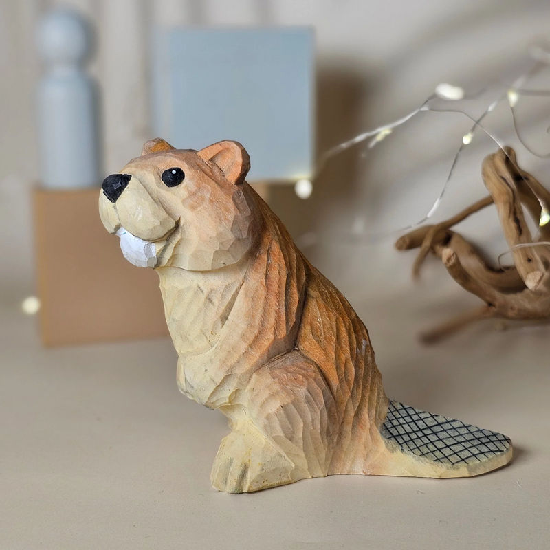 Beaver Hand-Painted Figurine