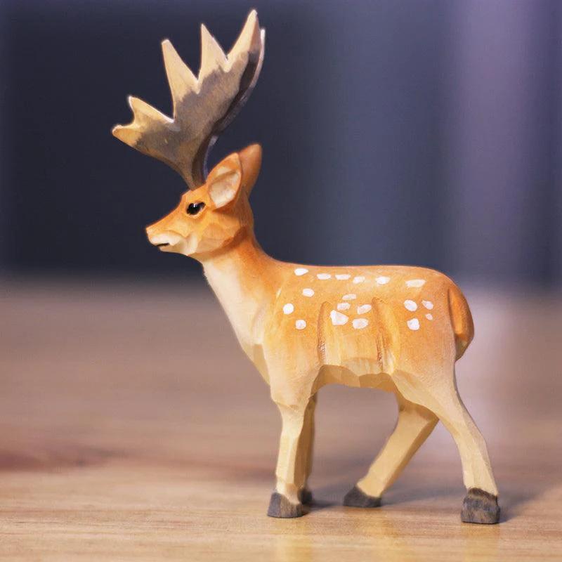 Sika Deer Sculpted Hand-Painted Animal Figure - Style:Bucks