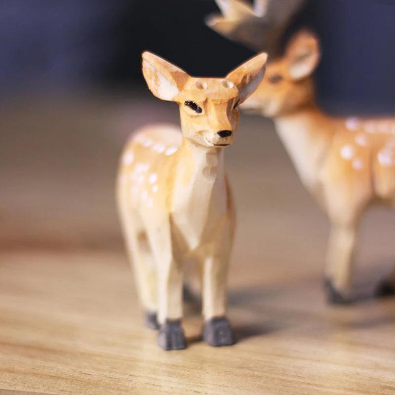 Sika Deer Sculpted Hand-Painted Animal Figure - Style:Doe