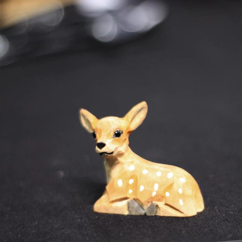 Sika Deer Sculpted Hand-Painted Animal Figure - Style:Baby Deer