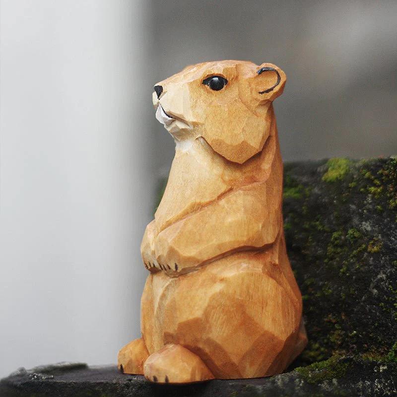 Groundhog Sculpted Hand-Painted Animal Wood Figure