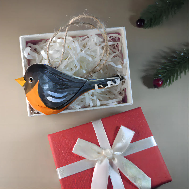 Bird Hanging Ornaments With Gift Box Packing - Style:American Robin