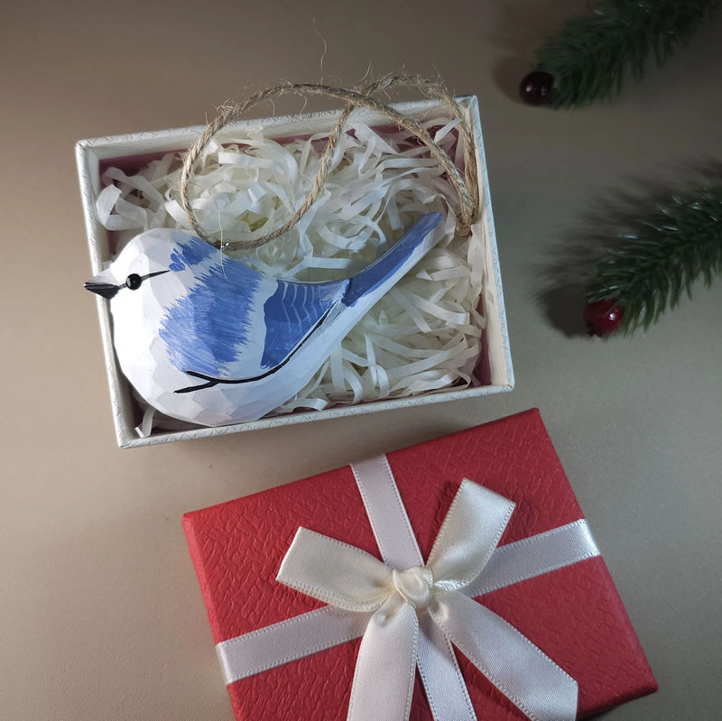 Bird Hanging Ornaments With Gift Box Packing - Style:Azure tit