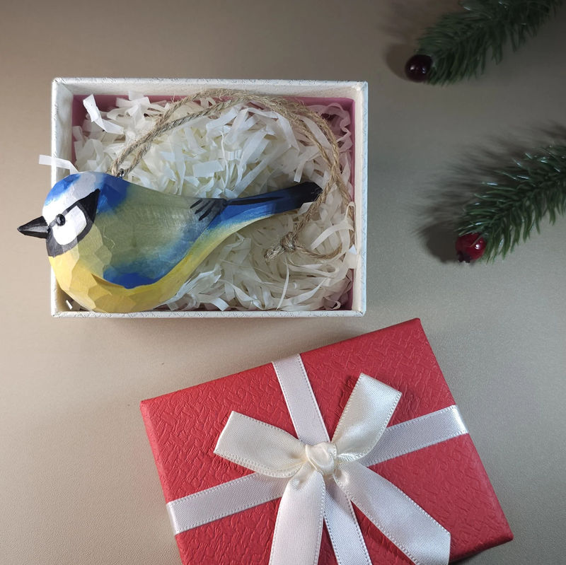 Bird Hanging Ornaments With Gift Box Packing - Style:Eurasian blue tit