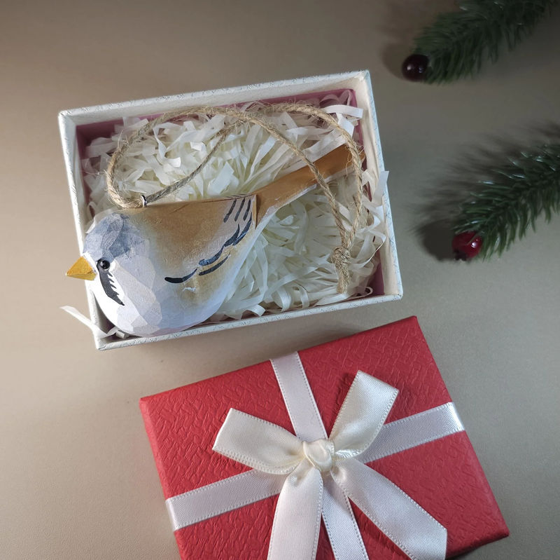 Bird Hanging Ornaments With Gift Box Packing - Style:Bearded Tit