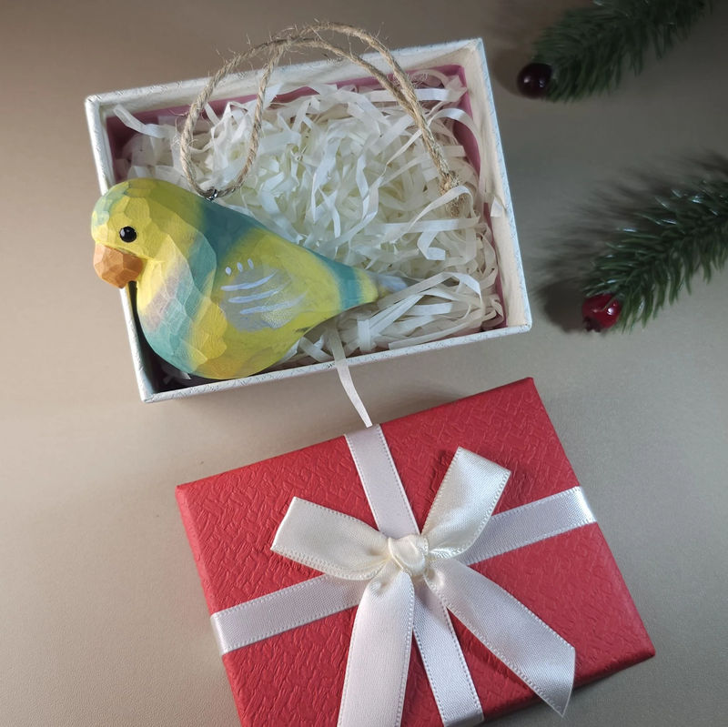 Bird Hanging Ornaments With Gift Box Packing - Style:Parakeet Yellow