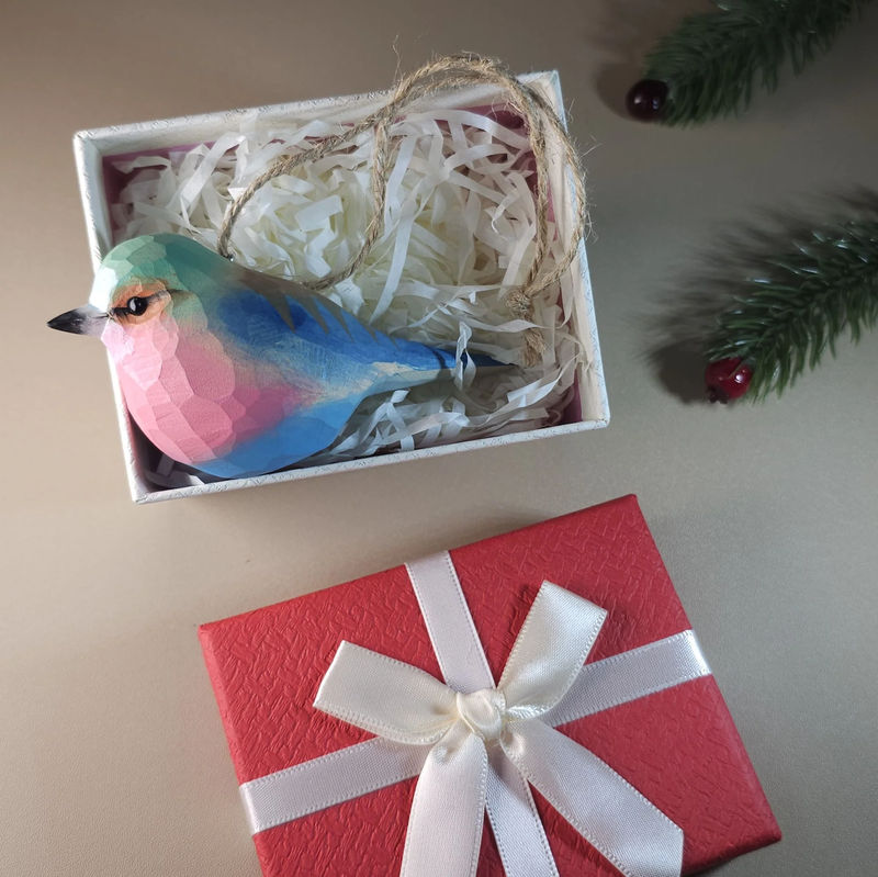 Bird Hanging Ornaments With Gift Box Packing - Style:Lilac-breasted roller