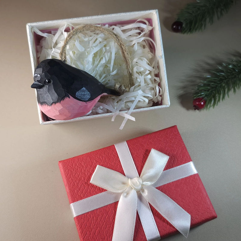 Bird Hanging Ornaments With Gift Box Packing - Style:Pink Robin