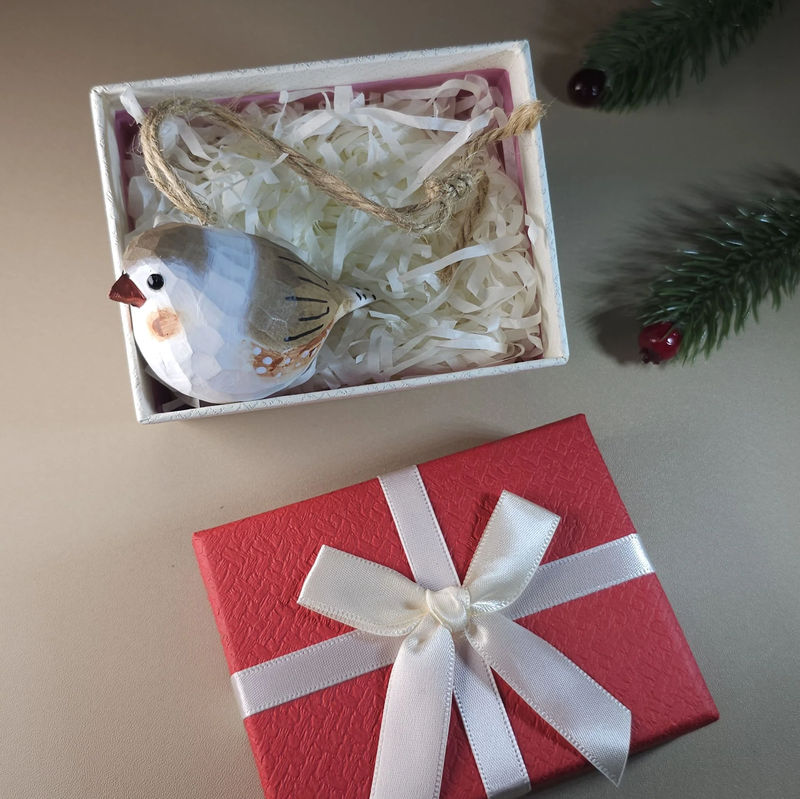 Bird Hanging Ornaments With Gift Box Packing - Style:Zebra Finch-A