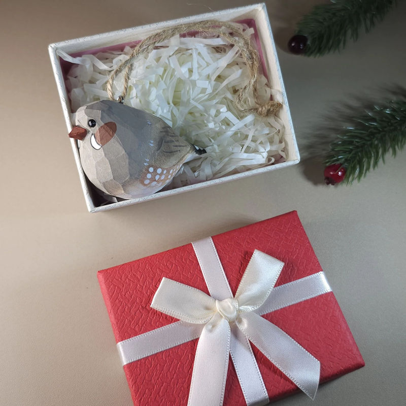 Bird Hanging Ornaments With Gift Box Packing - Style:Zebra Finch-B