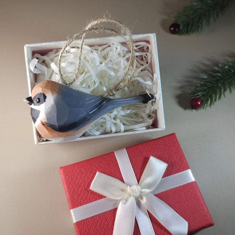 Bird Hanging Ornaments With Gift Box Packing - Style:Black-throated-bushtit