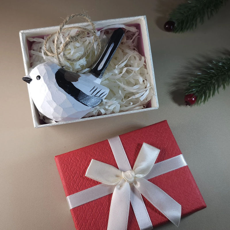 Bird Hanging Ornaments With Gift Box Packing - Style:Long-tailed-tit_V2