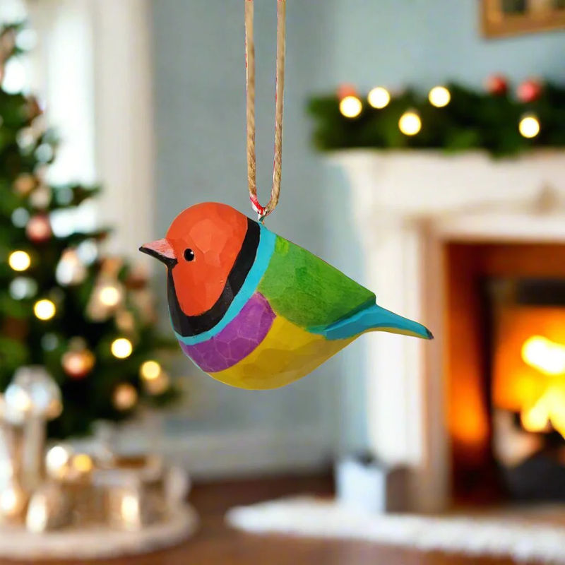 Gouldian finch Bird Hanging Ornaments - Color:Orange