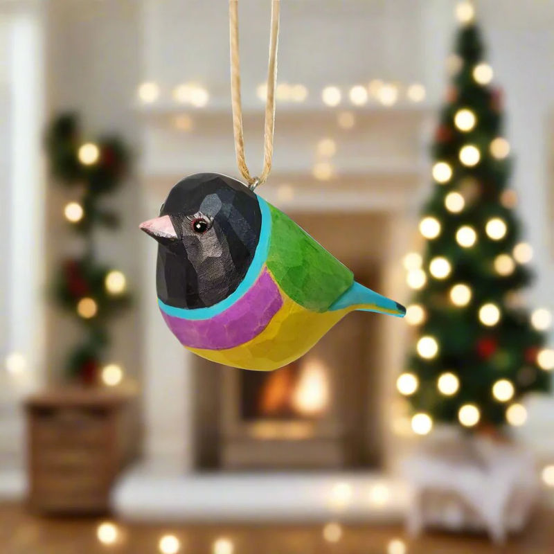 Gouldian finch Bird Hanging Ornaments - Color:Black