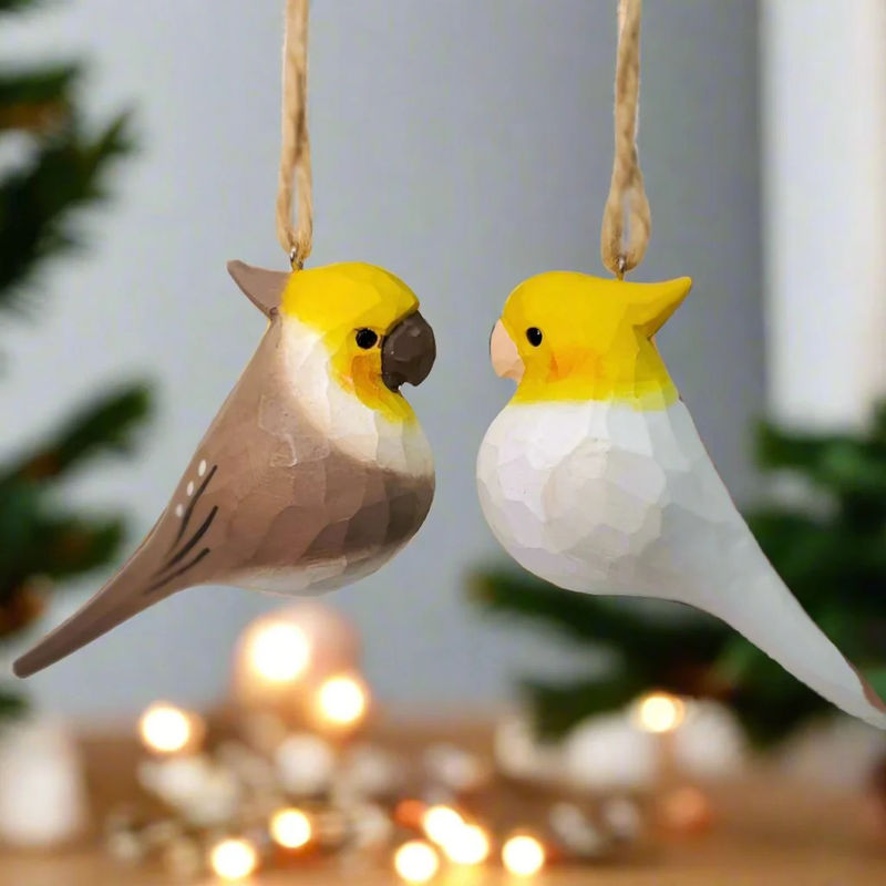 Cockatiel Hanging Ornaments - Color:White and Gray
