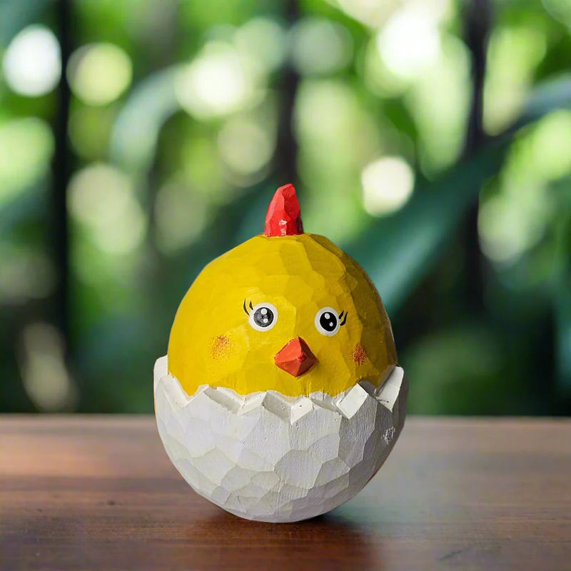 Newborn Chicken in Egg Shell - Color:White Egg Shell