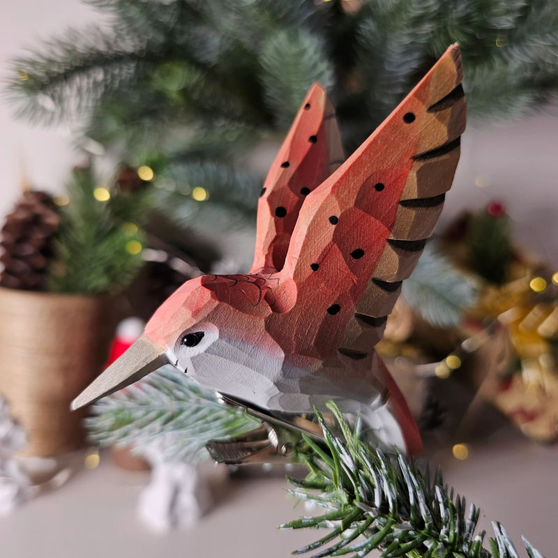 Hummingbird Clip-on Bird Ornament - Color:Pink
