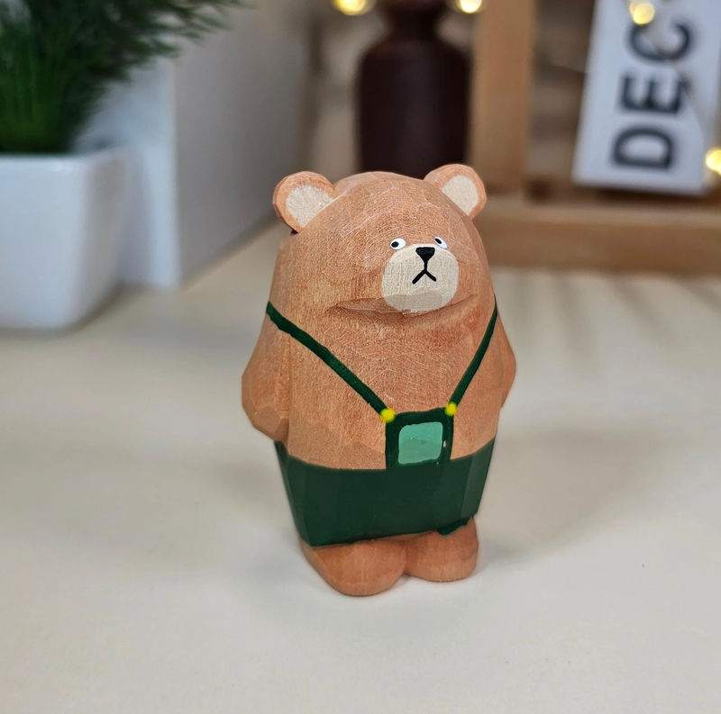 Bear Family Figurines - Customizable Engraved Names - Size-Color:M-Brown