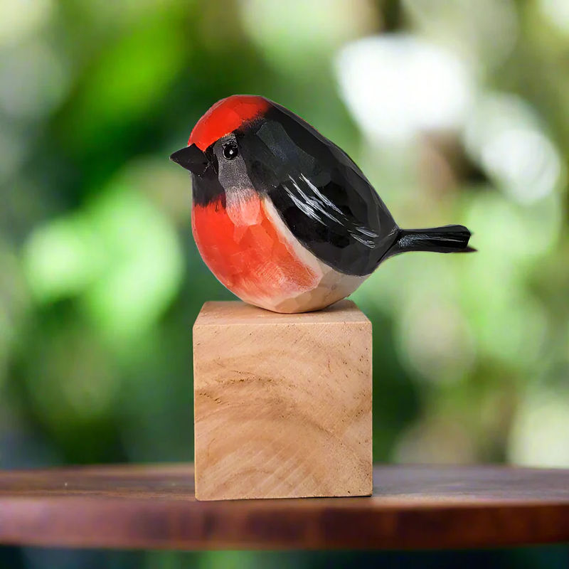 Australasian Robin Hand Craft Bird Figurine