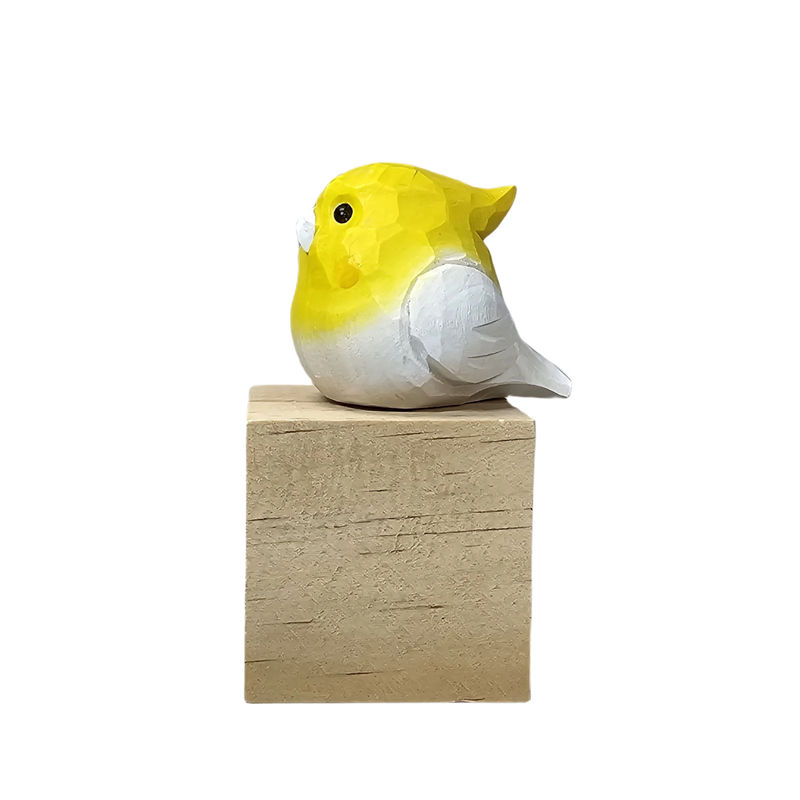 Cockatiel Family Wooden Bird Figurine - Personalized Engraving - Size:S-White