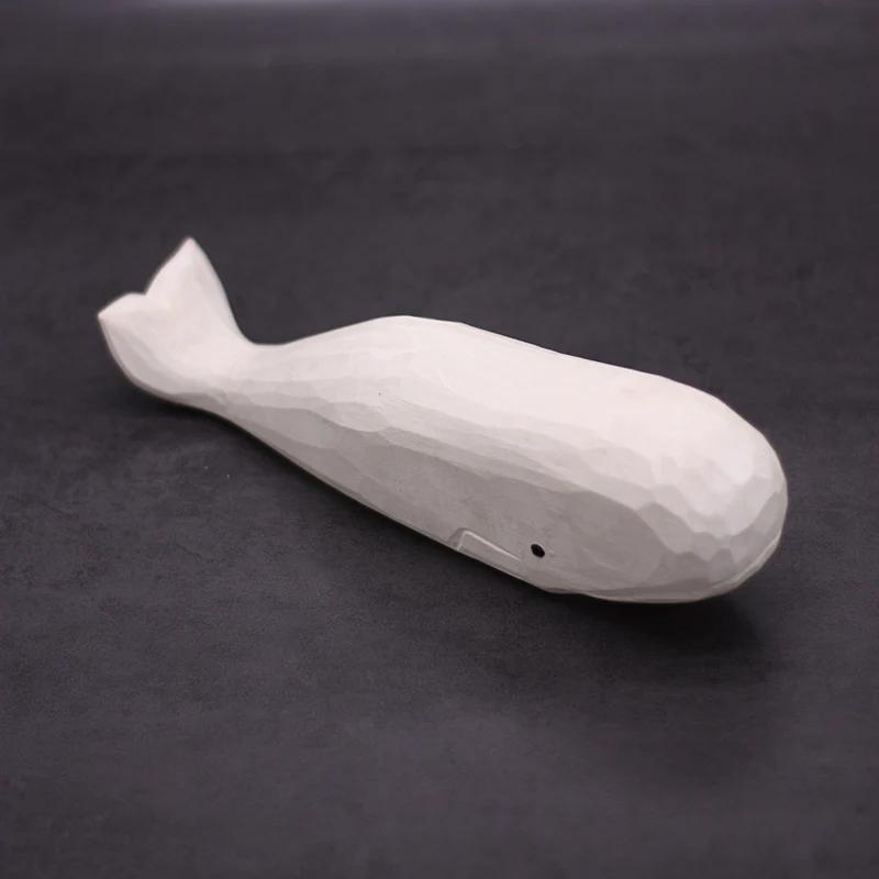 Hand-Painted Wooden Sperm Whale Figurine – Elegant Marine Decor